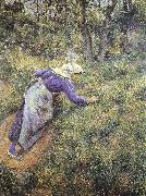 Camille Pissarro Collect grass oil painting on canvas